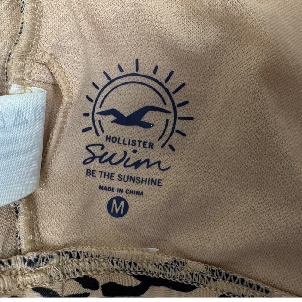 Hollister Zebra Stripe Tan & Black Bikini Set Top Size Medium Bottom Small - Picture 5 of 8